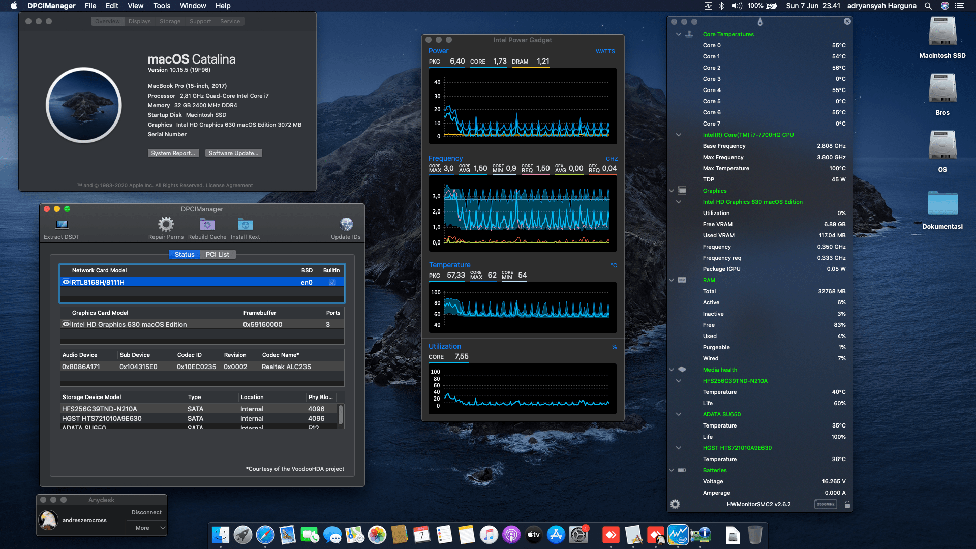 Success Hackintosh macOS Catalina 10.15.5 Build 19F96 in Asus ROG GL553VE-FY117T